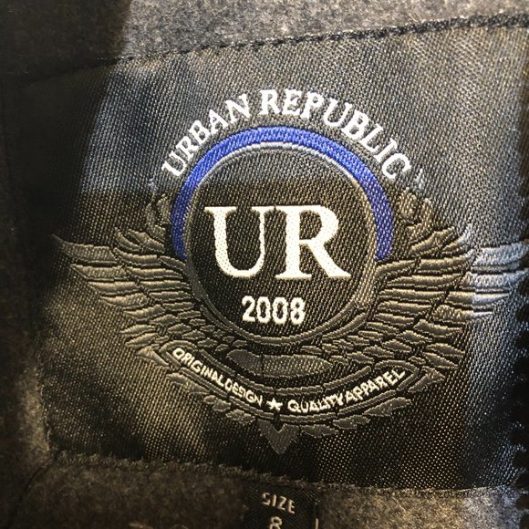 Vintage Urban Republic Charcoal Gray Wool Military Jacket Kid's Size 8 - Picture 8 of 9